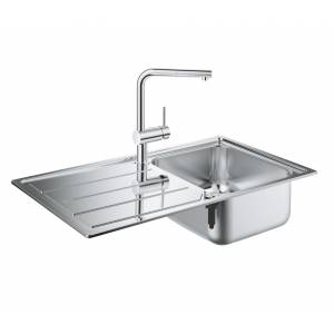 Мойка кухонная верхнего монтажа Grohe K500 со смесителем Minta